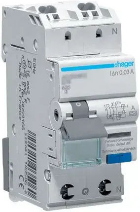 Диференциален Прекъсвач Rcbo 1p+n 6ka B 6a/30ma Тип A Quickconnect Ads906d