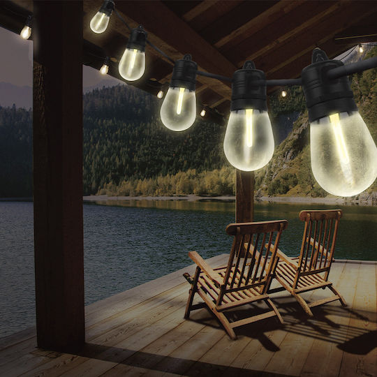 Forever Light Κρεμαστό Ηλιακό Φωτιστικό Γιρλάντα με Θερμό Λευκό Φως IP44