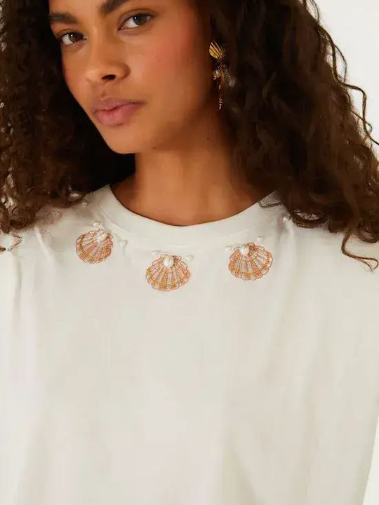 Women's Sports Crop T-shirt Fast Drying White