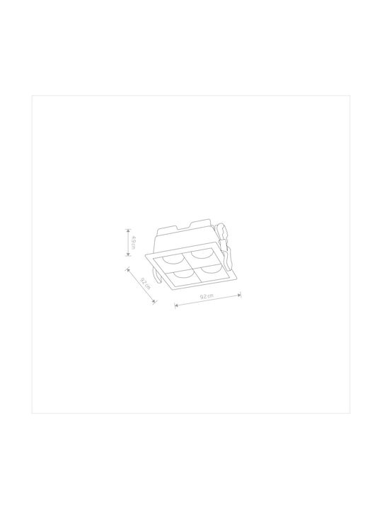 Nowodvorski Recessed Spot with Integrated LED and Natural White Light Black 8.2x8.2cm. 1pcs
