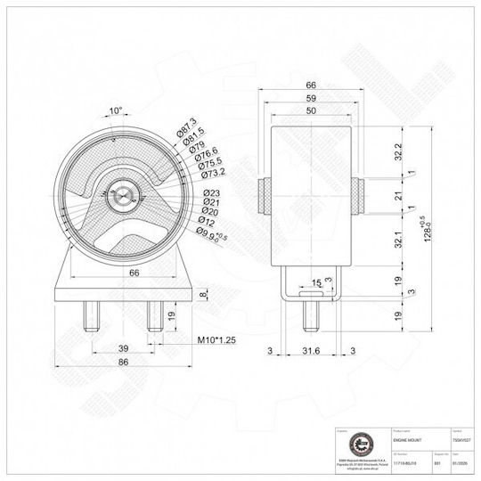 Hintere Motorhalterung Suzuki Sx4 11710-80j10