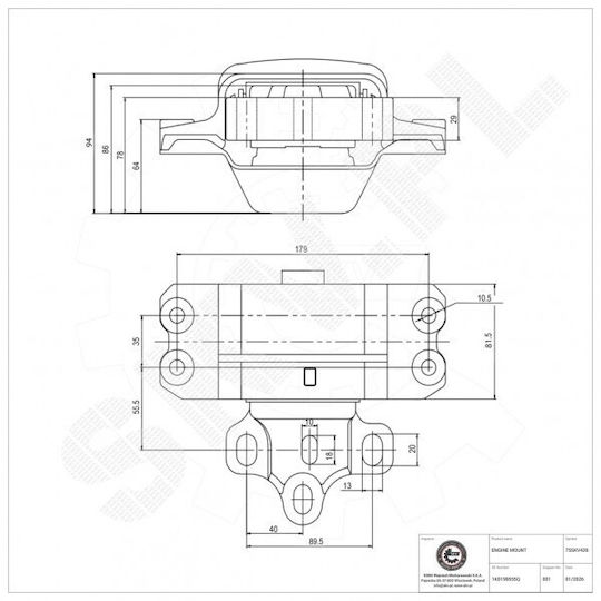 Suport Motor Stânga Audi A3 Seat Leon Altea XL Alhambra VW Golf IV 1K0199555Q