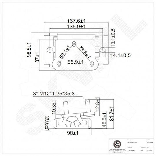 Hintere Motorhalterung Nissan Navara NP300 Pathfinder III Patrouille VI 11320-eb302