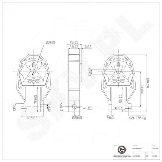 Hintere Untere Motorhalterung Für Ford Focus II Mazda 3 Volvo V50 V40 S40 II C70 II 3m516p082a