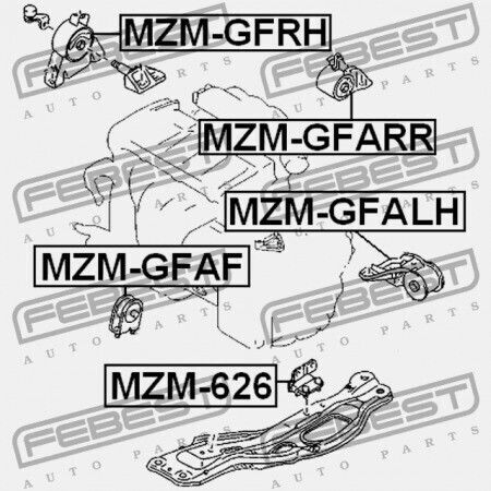 Μαξιλάρι Κινητήρα Πίσω Mazda 626 Ge 1991-1994 Eu Ga2g-39-100