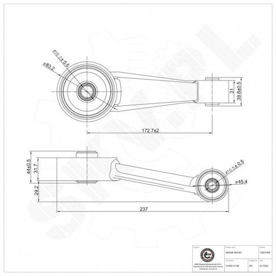 Δεξιό Στήριγμα Κινητήρα Hyundai Getz 21930-1c130