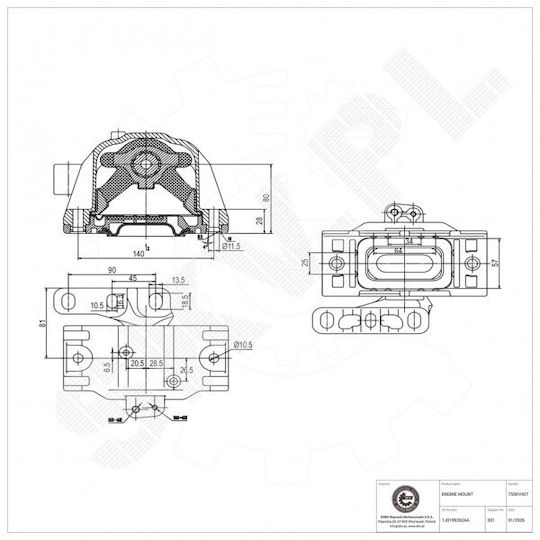 Δεξιό Στήριγμα Κινητήρα Audi A3 Seat Leon Skoda Octavia I Vw Golf Iv 1j0199262aa