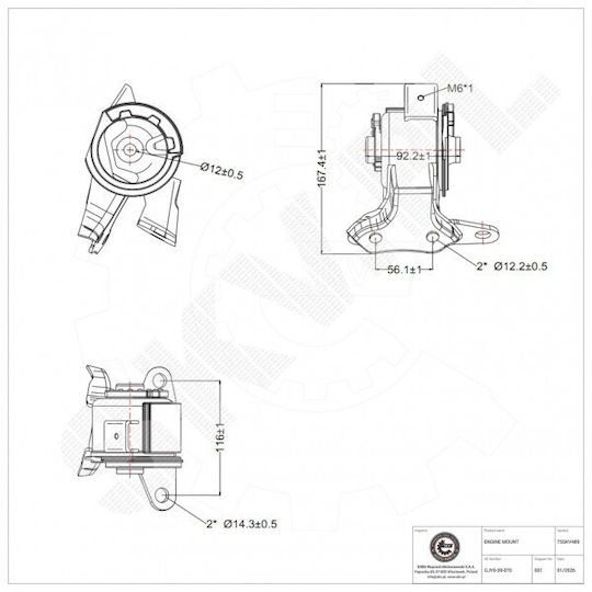 Vorderes Linkes Motorhalterung für Mazda 6 Gjy0-39-070