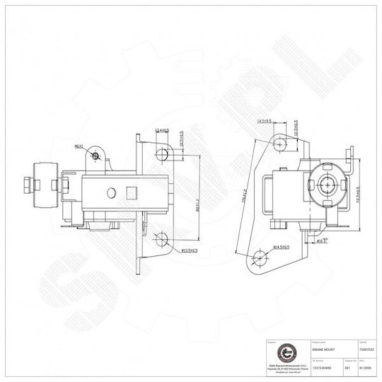 Linke Motorhalterung Toyota Avensis Corolla Matrix 12372-0h050