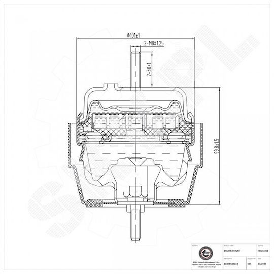 Δεξιό Στήριγμα Κινητήρα Audi A4 Seat Exeo 8e0199382ab