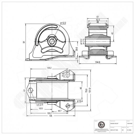 Дясна Опора На Двигателя Honda Civic Vi Cr-v I Integra 50810-st7-000