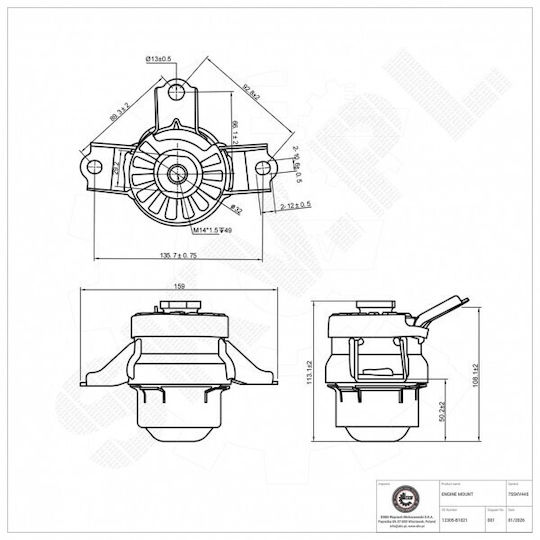 Suport motor drept Daihatsu Siron 12305-b1021