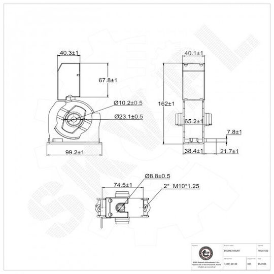 Vordere Motorhalterung Toyota Avensis Corolla Rav4 Ii 12361-28130
