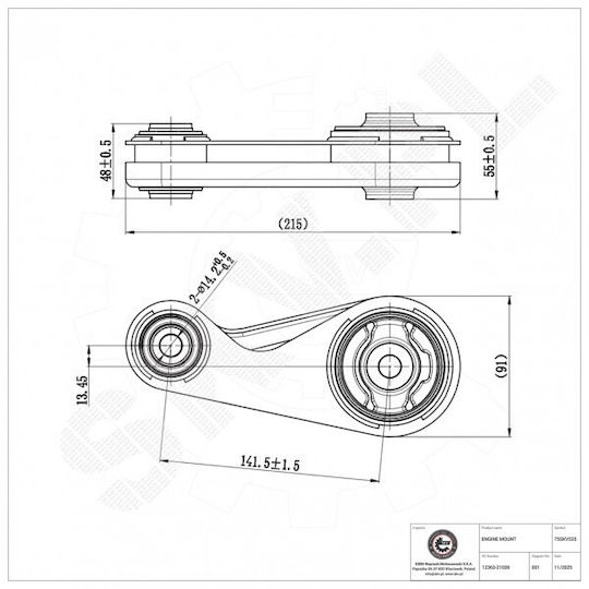 Suport frontal motor Toyota Prius 12363-21030