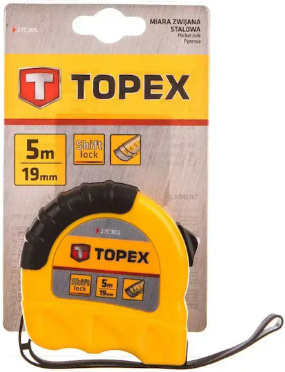 Topex Tape Measure with Auto-Rewind 16mm x 5m