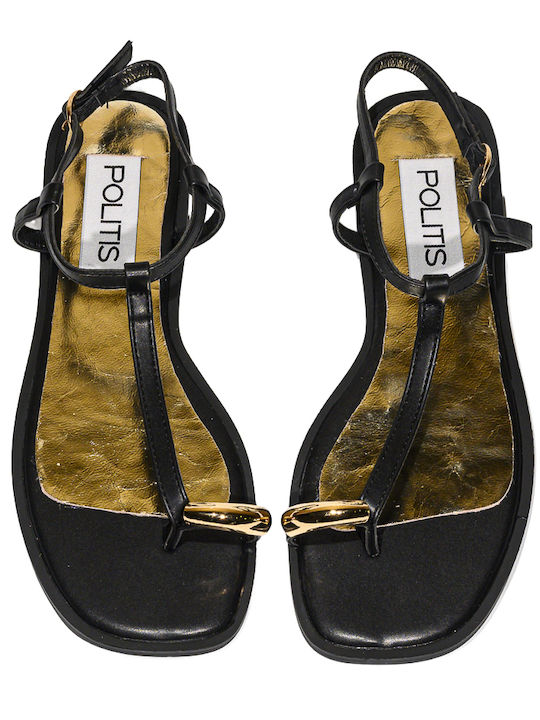 Leather Women's Anatomic Black Sandals AP 300309