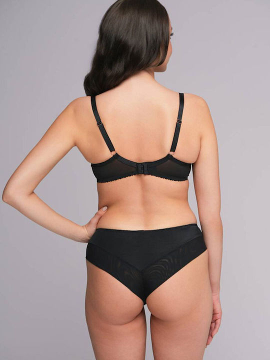Balconette Black Bra with Light Padding & Underwire