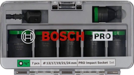 Bosch Pneumatic Sockets with 1/2" Frame Host Set 7 Pieces