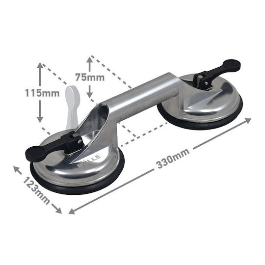 Bulle Διπλή Βεντούζα Αλουμινίου Διαμέτρου 118mm με Ικανότητα Συγκράτησης 100kg