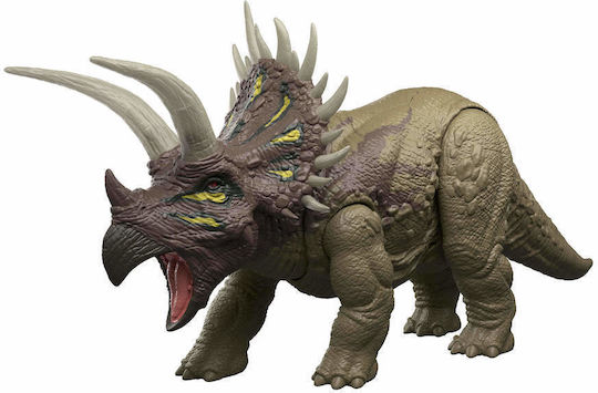 Action Figure Wild Roar Triceratops Jurassic World Dinosaur with Sounds and Light for 4+ Years