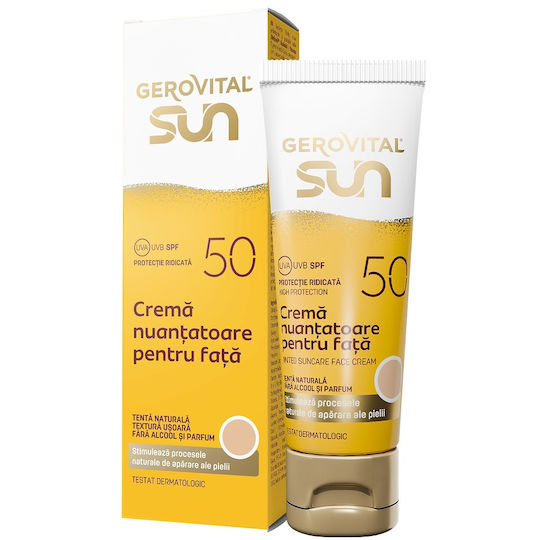 Gerovital Sun Αντηλιακή Κρέμα Προσώπου SPF50 με Χρώμα 50ml