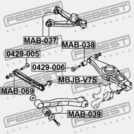 Febest Βίδα Αυτοκινήτου για Mitsubishi Pajero Volvo V70
