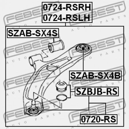 Πείρος Μπροστινό Κάτω Μπράτσο Suzuki Swift Rs413 Rs415 Rs416 2003-2010 45201-63j00