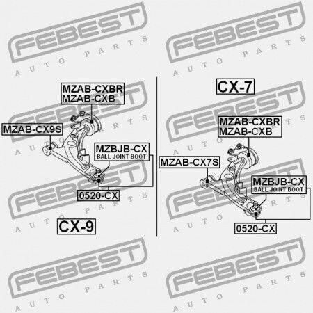 Πείρος Μπροστινός Κάτω Βραχίονας Ελέγχου Mazda Cx-7 Er 2007-2009 Eu Eh44-34-300