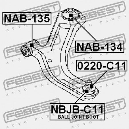 Febest Vorderes System Für Nissan Tiida Jpn C11 2005.08-2012.06 Gl 54501-el000