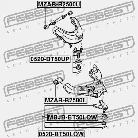 Febest Front Unterarm Kontrolle Mazda Bt-50 Un 2006-2008 Eu Ur61-34-550