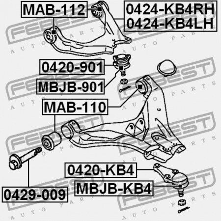 Πείρος Μπροστινός Κάτω Βραχίονας Ελέγχου Mitsubishi Pajero Montero V90 2006.08 G Xp 4013a314