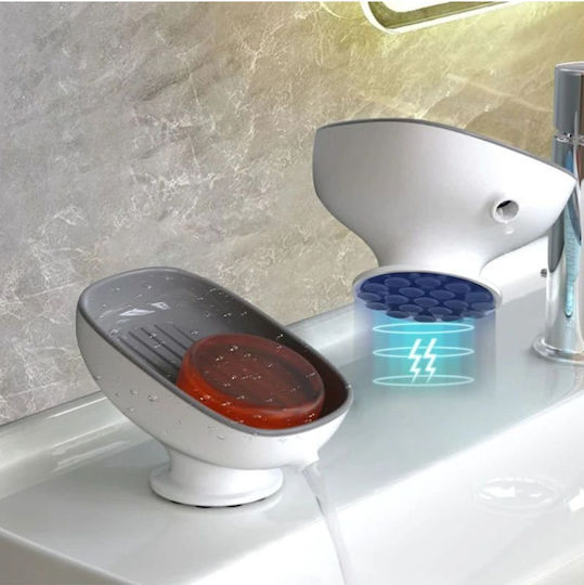 SteweHome Plastic Soap Dish With Suction Cup Grey