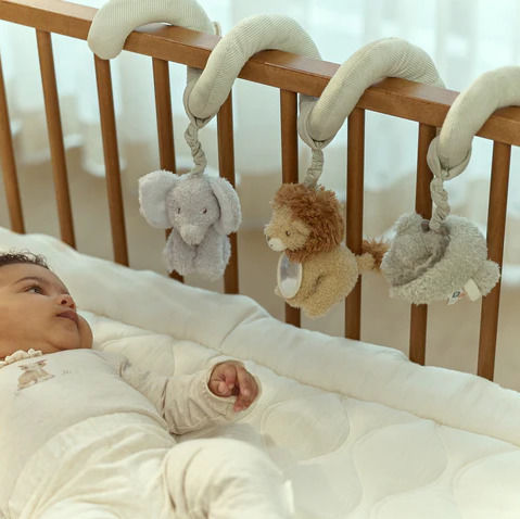 Little Dutch Spiral Cot and Stroller Toy Safari Friends for Newborns