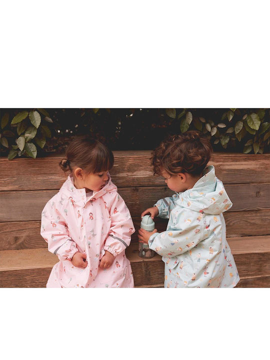 Waterproof Kids Casual Coat Long with Hood Green
