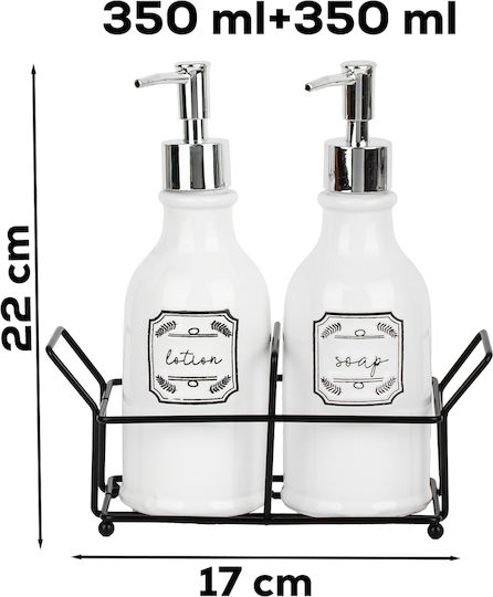 SteweHome Dispenser Κουζίνας από Πορσελάνη Λευκό 350ml