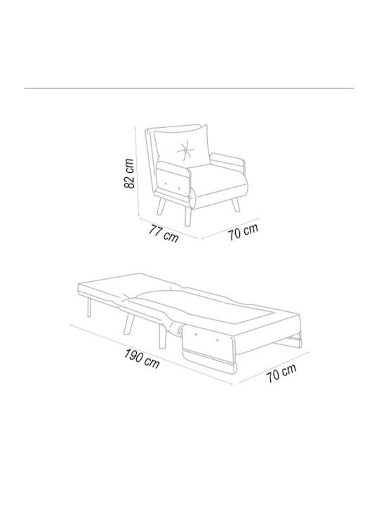 Polyrthrona Bett Beige 77x70x82cm