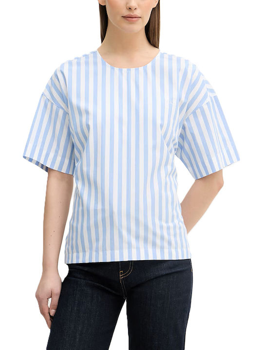 Long Sleeve Women's Shirt Blue Striped