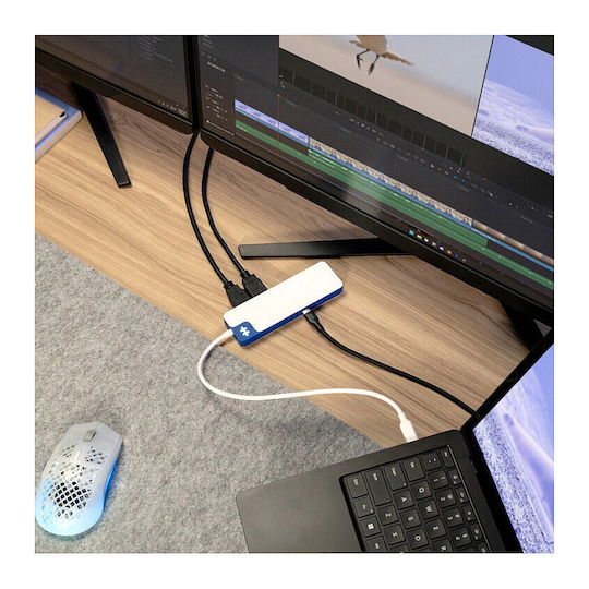 Targus HyperDrive Flex USB-C Докинг Станция с HDMI 4K PD и Свързване 2 Монитора Бяла