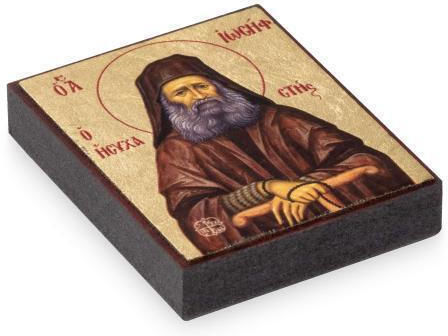 Saint Joseph The Hesychast Icon Canvas Gold Background 6 X 5 Cm