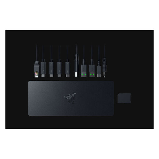 Razer Thunderbolt 5 Dock Chroma Thunderbolt 5 Докинг станция с 4K PD Ethernet и свързване на 3 монитора Черен