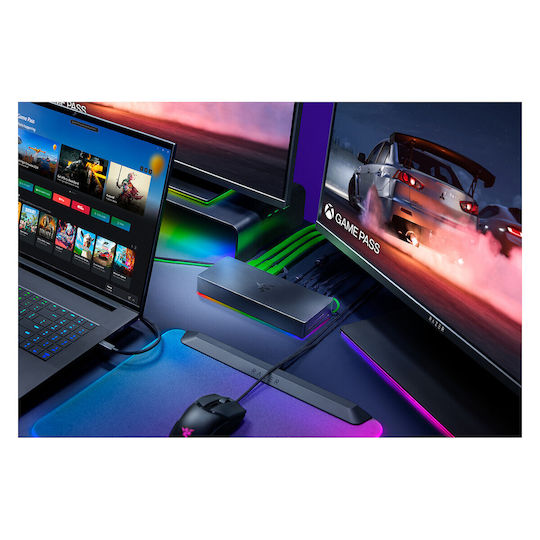 Razer Thunderbolt 5 Dock Chroma Thunderbolt 5 Докинг станция с 4K PD Ethernet и свързване на 3 монитора Черен