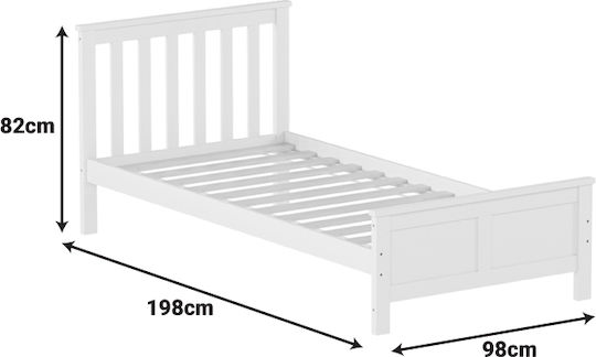 Neranda Pat Pentru Copii Cușetă Single Bej Pentru Saltea 90x190cm
