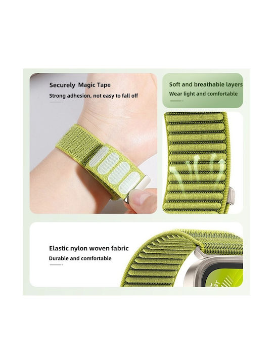 Xiaomi Redmi Watch 4 5 6 Smart Band 8 Pro/9 Pro/10 Pro Strap Nylon Magic Tape Light Green