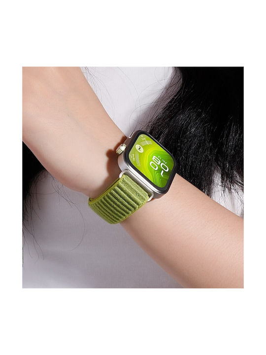 Xiaomi Redmi Watch 4 5 6 Smart Band 8 Pro/9 Pro/10 Pro Strap Nylon Magic Tape Light Green