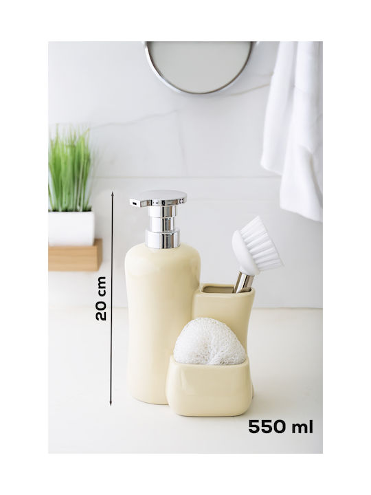 SteweHome Kitchen Porcelain Ecru Dispenser 550ml