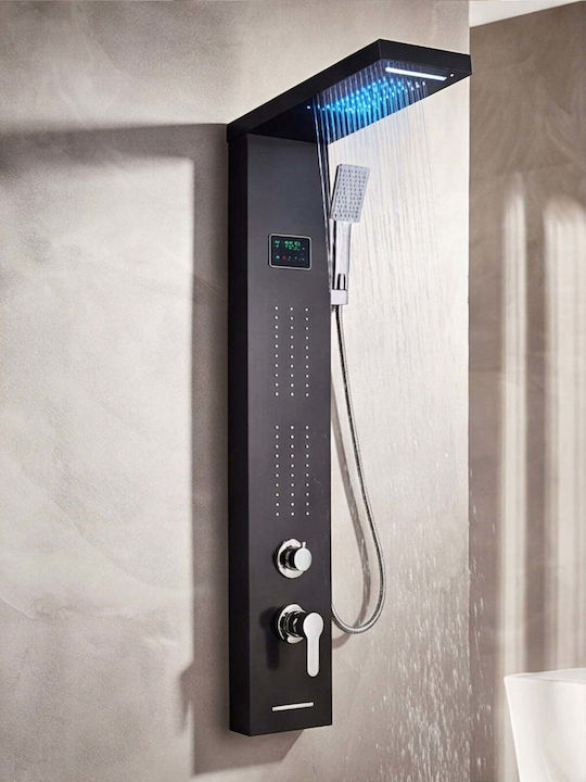 Naron Hydromassage Shower Column 120cm Black