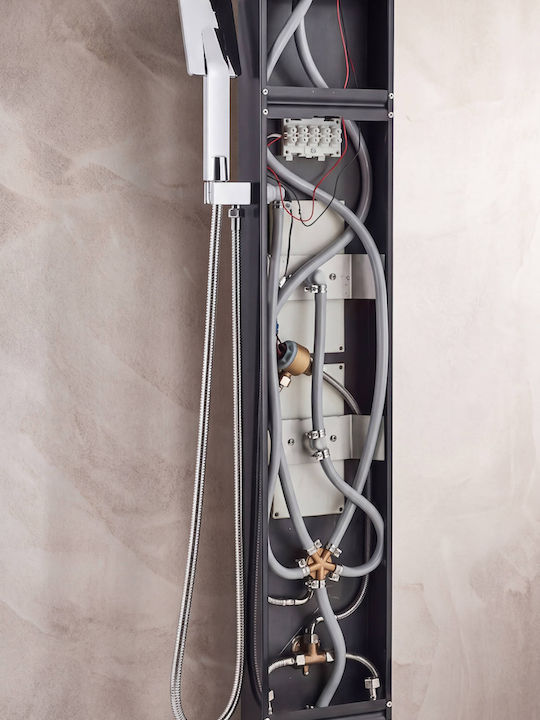 Naron Hydromassage Shower Column 120cm Black