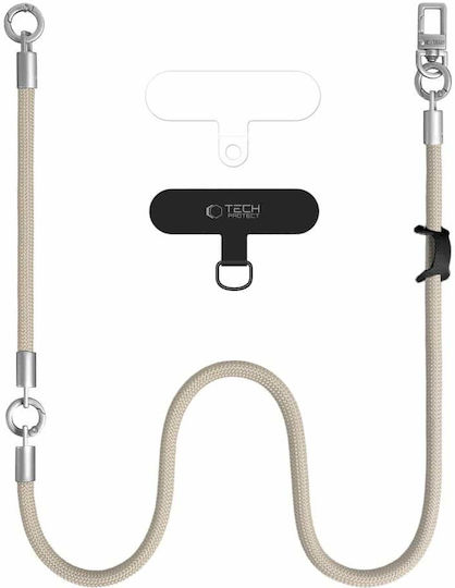 Mobile Phone Crossbody & Hand Strap Tech-Protect C10s Rope Titanium Beige