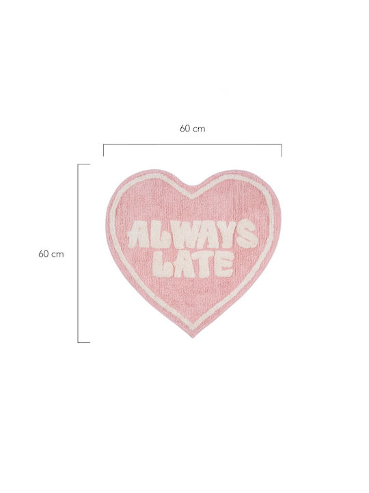Flamingueo Non-Slip Cotton Bath Mat FLG-AL-1 Pink 53x80cm