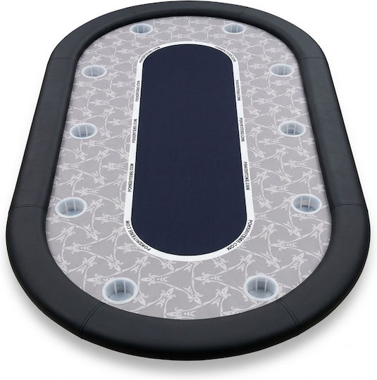 Pokeritems Metallischer Klappbarer Pokertisch Grau 210x106cm